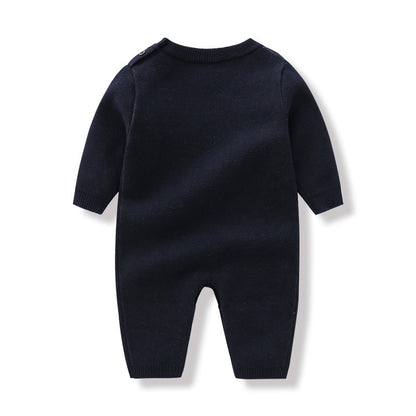 Baby Cartoon Bear Pattern Long Sleeve Quality Romper-1
