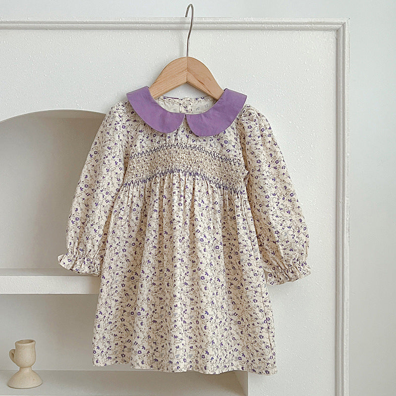 Spring Floral Graphic Sister Clothes Dress & Onesies-3