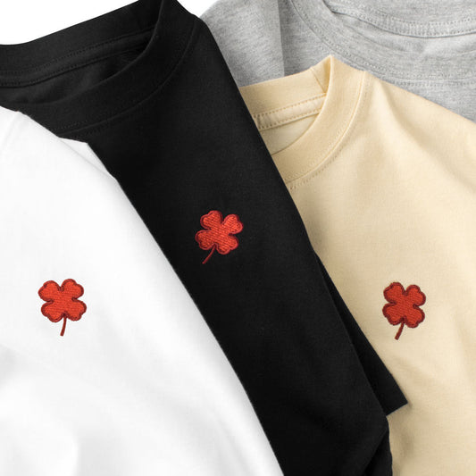Boys and Girls’ Flower Embroidered T-shirt in European and American Style-0